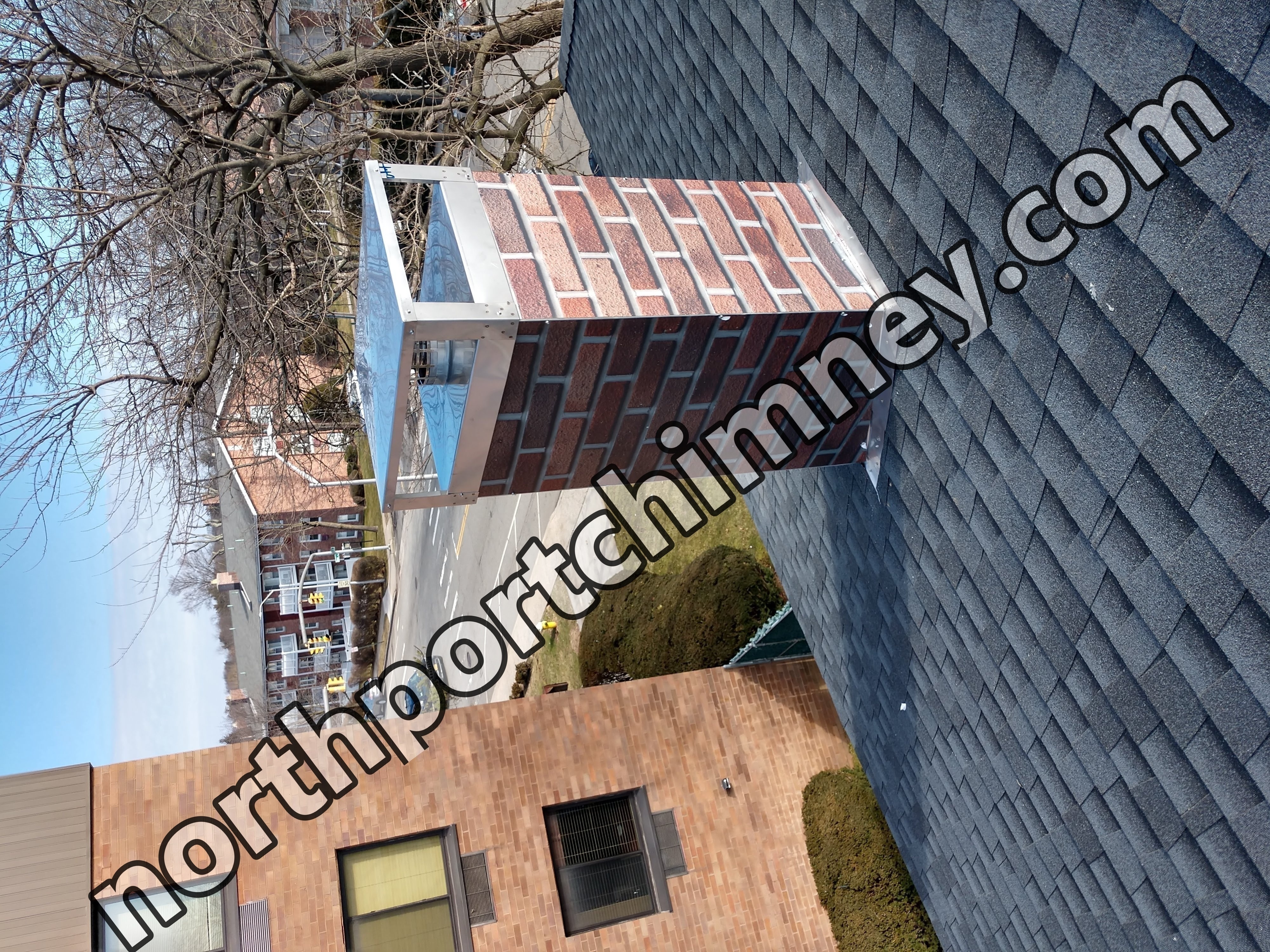 New elastomeric sealant applied to chimney crown in Huntington, NY