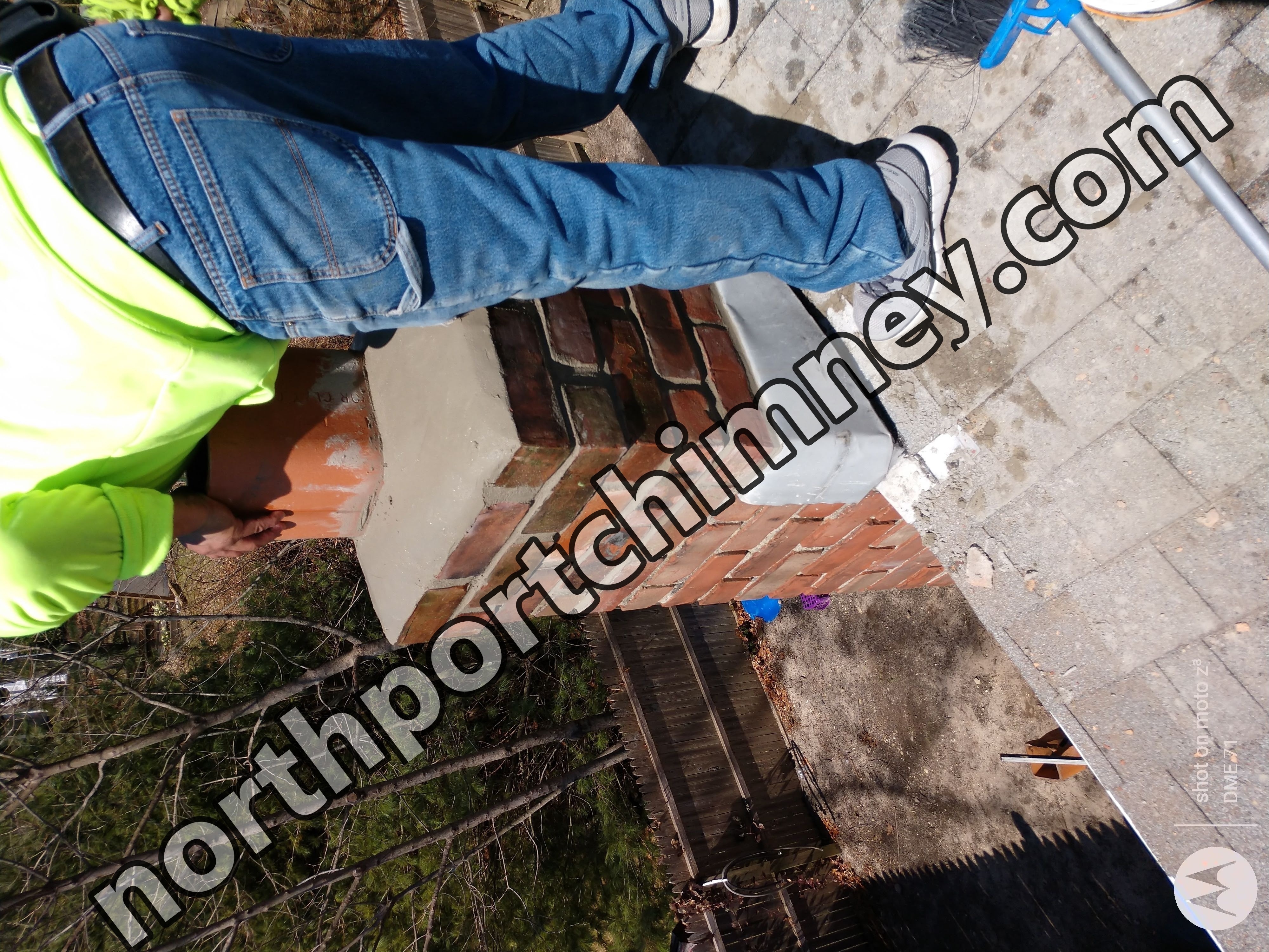 Cracked chimney professionally repaired in Northport, NY