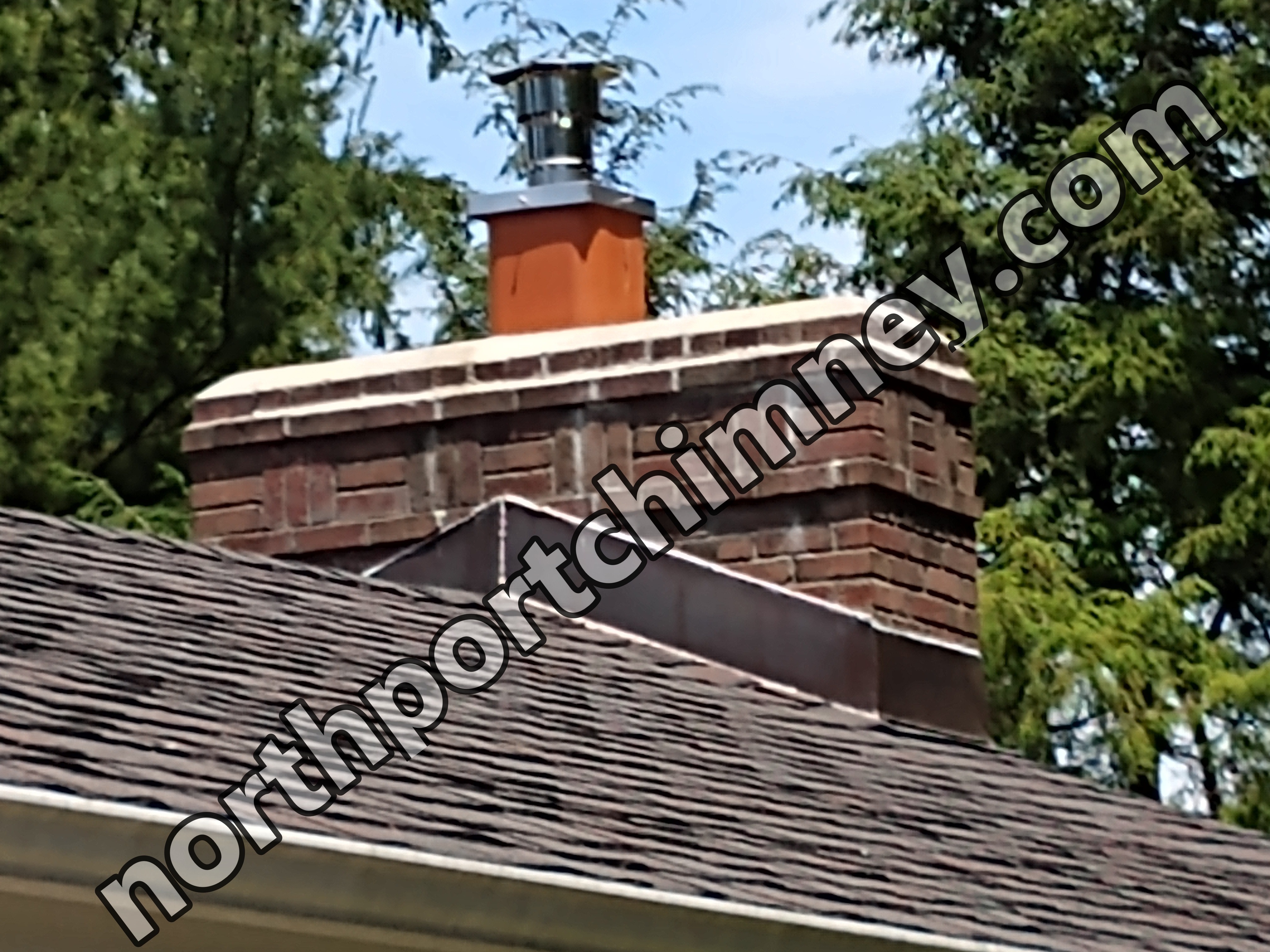 Stainless steel chimney cap with animal guard in Northport, New York